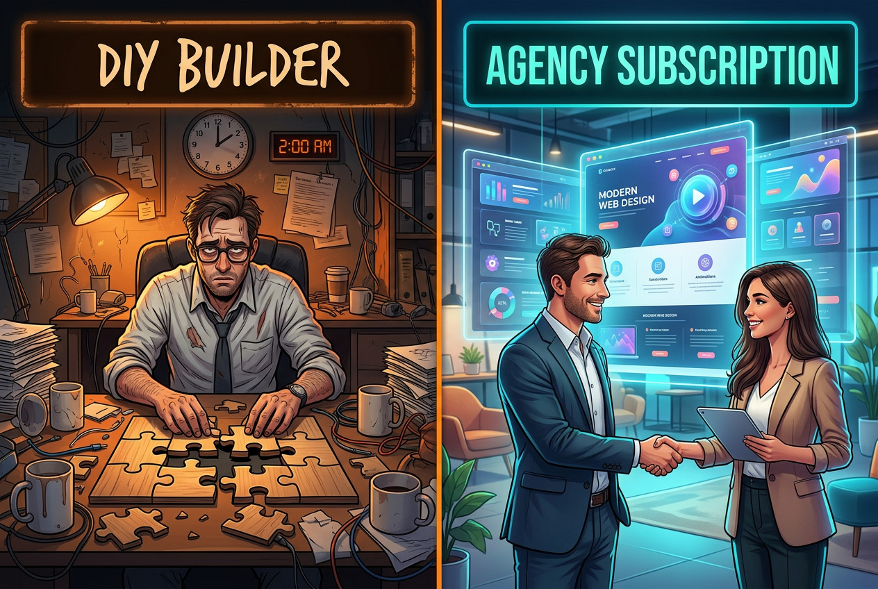 Subscription Web Design vs. DIY Builders (Wix/Squarespace): Which is Right for Your Business?